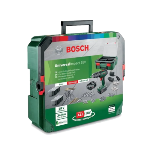 Perceuse Visseuse à Percussion sans fil UniversalImpact 18V + SystemBox - BOSCH